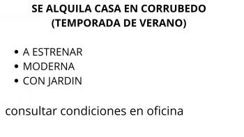 SE ALQUILA CASA CON JARDÍN EN CORRUBEDO PARA EL VERANO